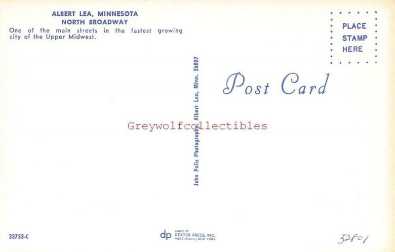 MN, Albert Lea, Minnesota, North Broadway, Dexter Press No. 33753-C