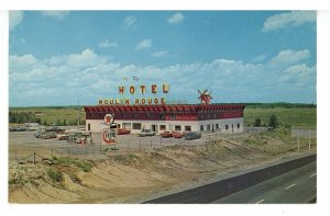 Canada -  QC,  St. Leonard. Texaco Gas Station & Hotel Moulin Rouge 