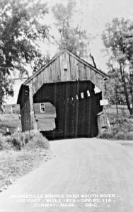 CONWAY MASSACHUSETTS~BURKEVILLE BRIDGE OVER SOUTH RIVER-REAL PHOTO POSTCARD