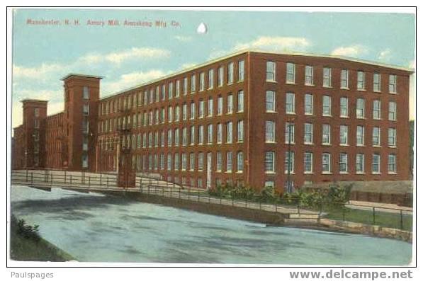 Amory Mill, Amoskeag Mfg. Co. Manchester New Hampshire NH, Divided Back