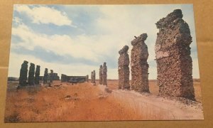 VINT UNUSED PC- RUINS OF MARRIED SEERGEANTS QUARTERS, LARAMIE HIST. SITE WYOMING