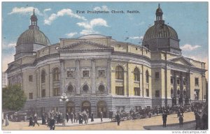 SEATTLE, Washington, 1900-1910's; First Presbyterian Church, Classic Cars
