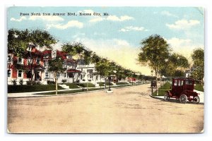 Postcard Paseo North From Armour Blvd. Kansas City Mo. Missouri C1906 Postmark