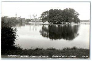 Katherine Island Fountain Lake Albert Lea Minnesota MN RPPC Photo Postcard