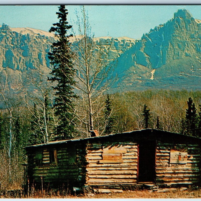 c1950s Rugged Alaska Scenic Abandoned Cabin Postcard Castle Mountain Chrome A74