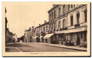 Old Postcard St Loubes La Grande Rue Towards Bordeaux Hotel Cafe