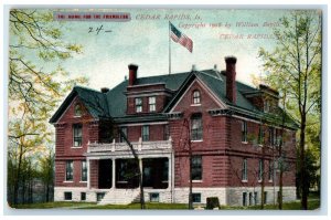 c1910's Home Friendless Exterior Building Cedar Rapids Iowa IA Vintage Postcard