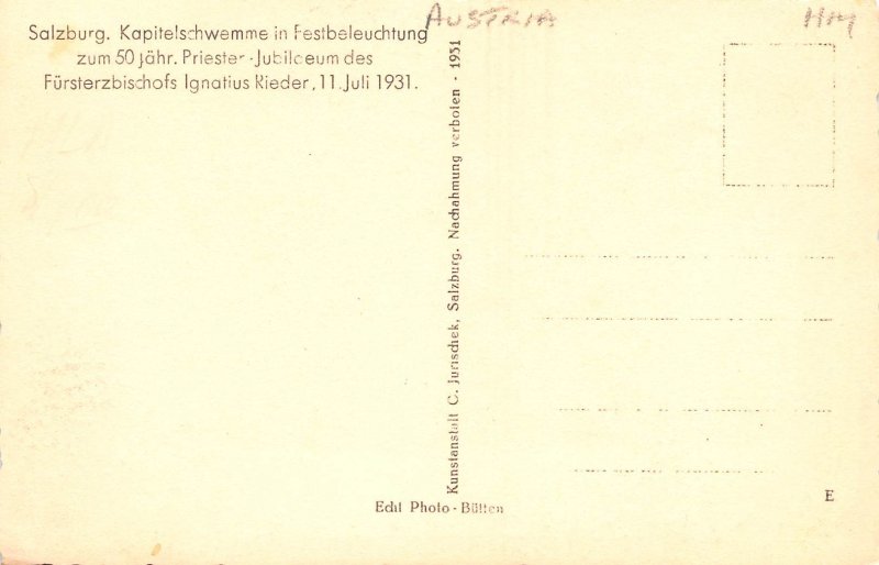 Kapitelschwemme in Ferstbeleuchtung Salzburg Austria Unused 