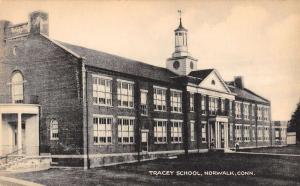 Norwalk Connecticut Tracey School Exterior Street View Antique Postcard K19338 