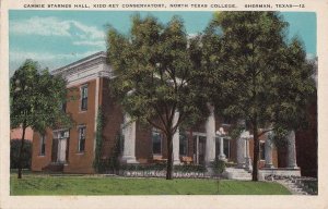 Postcard Cammie Starnes Hall Kidd Conservatory North Texas College Sherman TX