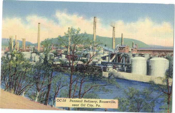 Linen of Pennzoil Refinery Rouseville near Oil City PA