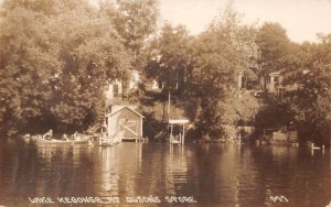 Lake Kegonsa Wisconsin ? Olsons Store  Water View Real Photo Postcard AA84365