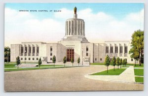 Oregon State Capitol at Salem Oregon Vintage Linen Postcard  P9