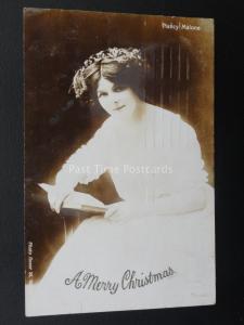 Actress NANCY MALONE A Merry Christmas c1907 RP Postcard by Aristophot Co.