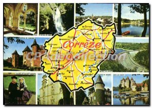 Modern Postcard The tourist map Correze