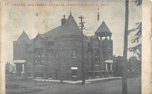 United Brethren Church, Hartford City, Indiana 1910 Vintage Postcard