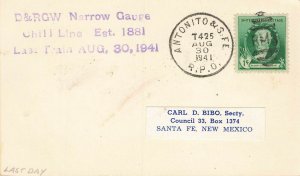 Antonio & Santa FE 3 Foot Gauge Last Trip Postcard 