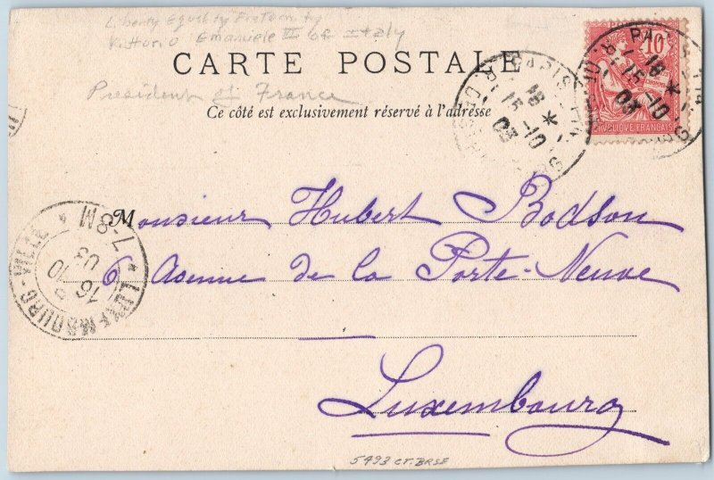 1903 UDB Paris, France Victor Emmanuel III Postcard Franck Lefort Graveur A194