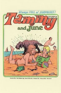 Beach Rainy Dog Mans Best Friend Girls 1970s Comic Book Postcard