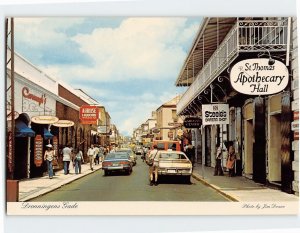 Postcard Dronningens Gade, St. Thomas, Charlotte Amalie, U.S. Virgin Islands