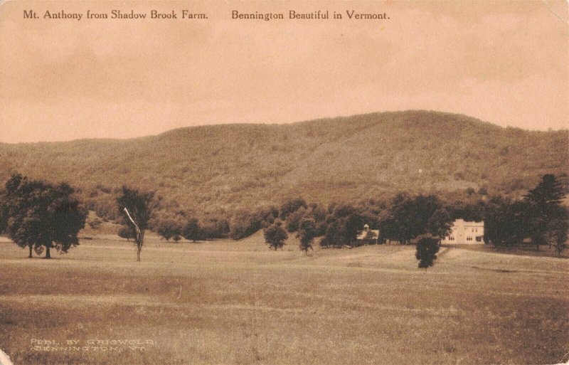 1907 Shadow Brook Farm Seymour Van Santvoord Bennington Vermont Postcard 2R5-258