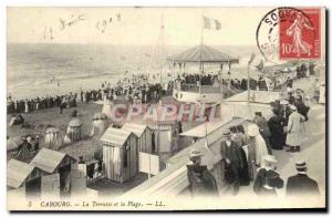 Old Postcard Cabourg The terrace and the beach