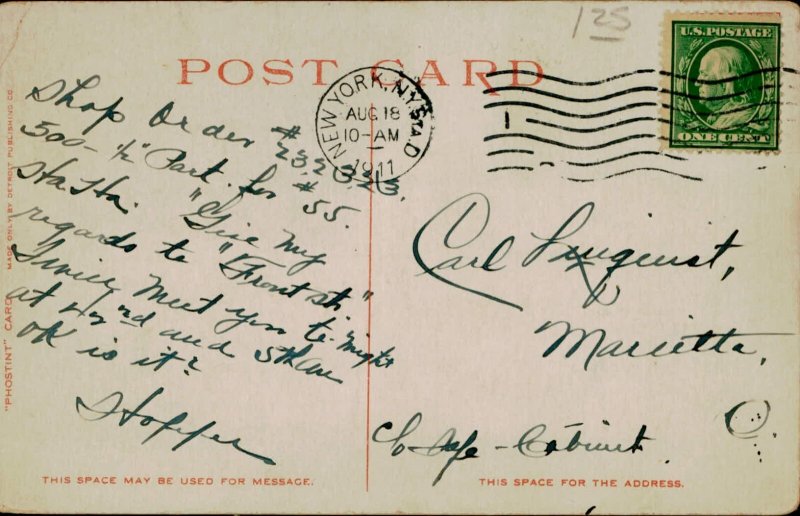 B579 United States New York Elevated Train 1911