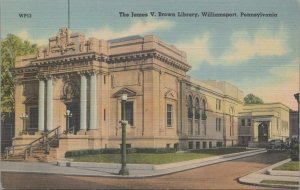 Postcard The James V Brown Library Williamsport PA