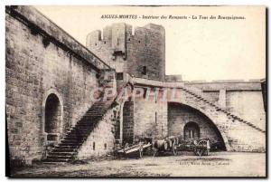 Old Postcard Acute Dead Inside Des Remparts La Tour Des Burgundians