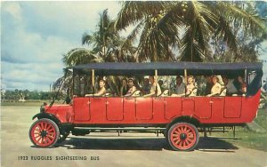 1922 Ruggles Sightseeing Bus Postcard, Florida Autorama Unused Chrome