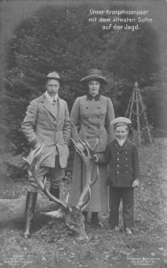 Prinz Wilhelm Of Prussia & Fathers Animal Hunting Trophy Head Old Postcard