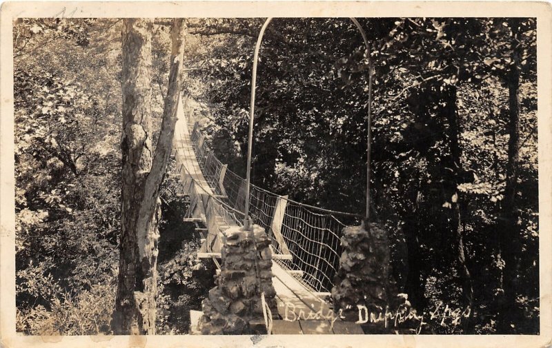 J1/ Dripping Springs Oklahoma RPPC Postcard c1910 Bridge Across Valley 110