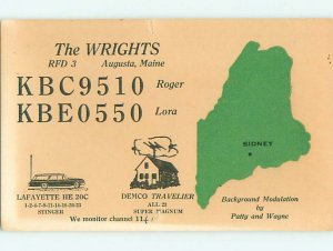 comic - QSL HAM RADIO CARD Augusta Maine ME t1383