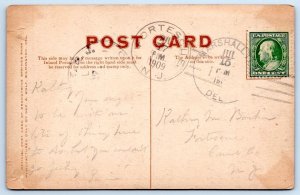 1909 HILLSIDE PATHS BRANDYWINE SPRINGS PARK DELAWARE GEORGE A WOLF POSTCARD