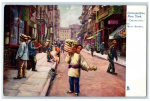 c1905 Carrying Flowers Chinatown Cosmopolitan New York Oilette Tuck Art Postcard