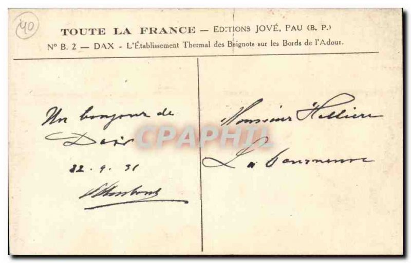 Dax - Thermal Establishment - The Baignots - Old Postcard