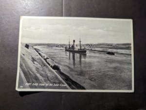 Mint British Egypt English Ship Postcard Port Said View of the Suez Canal