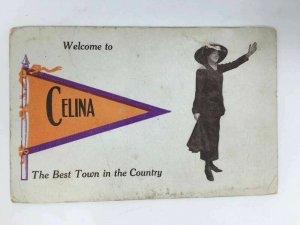 Early Welcome to Celina The Best Town in the Country Postcard Pennant