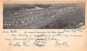 Fort Riley Kansas Camp of Instruction Vintage Postcard AA111557