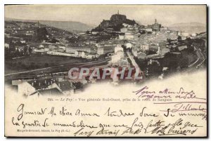 Old Postcard Le Puy General South West View from the road to Saugues