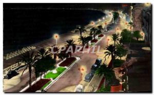 Postcard Modern Nice La Promenade Des Anglais Night