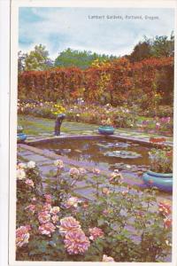 Oregon Portland Water Lily Pool and Rose In Lambert Gardens