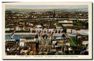 Old Postcard Lyon (Rhone) General view to the fore the Cathedrale Saint Jean