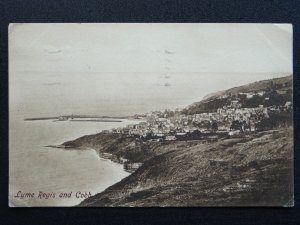 Dorset LYME REGIS & COBB Panoramic Town View c1933 Postcard by Dunsters