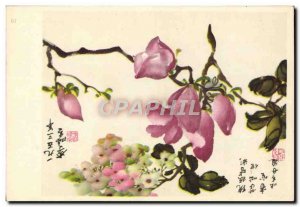 Old Postcard China Flowers