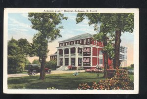 ANDERSON SOUTH CAROLINA SC ANDERSON COUNTY HOSPITAL VINTAGE POSTCARD