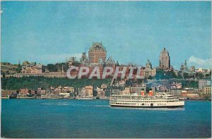 Modern Postcard The Quebec waterfront and skyline showing a Saquenay cruise s...