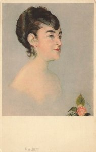 Artist Édouard Manet Mile Isabelle lemonnier Beautiful Woman Postcard