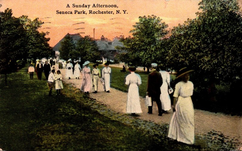 New York Rochester Seneca Park Sunday Afternoon Scene 1914