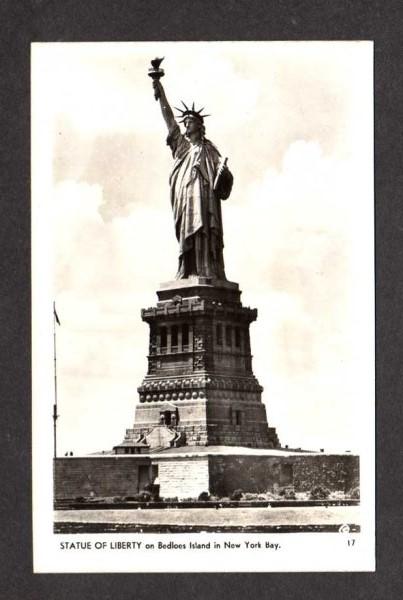 NY Statue of Liberty New York, NYC Real Photo Postcard RPPC RP Carte Postale